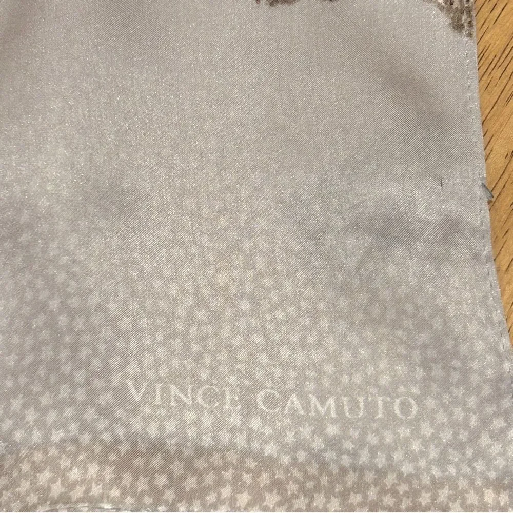 Vince Camuto Gray Floral Silk Scarf